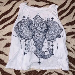 Elephant Cropped Tank Top